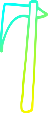 Bir insan tarafından çizilen viking baltasının soğuk gradyan çizgisi