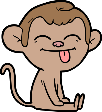 Bir insan tarafından çizilmiş komik çizgi film maymunu