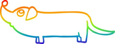 gökkuşağı gradyan çizgi çizimi bir insan tarafından çizilmiş dachshund