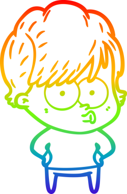 gökkuşağı gradyan çizimi bir insan tarafından çizilmiş bir karikatür kadın