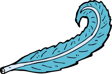 bir insan tarafından çizilmiş karikatür tüyü