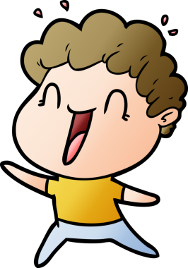 Bir insan tarafından çizilmiş mutlu bir adam.