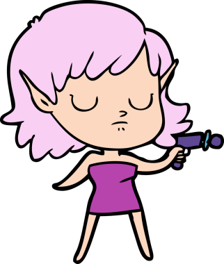 Bir insan tarafından çizilmiş bir elf kızı.