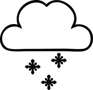 Bir insan tarafından çizilmiş bir kar bulutunun çizgi çizimi