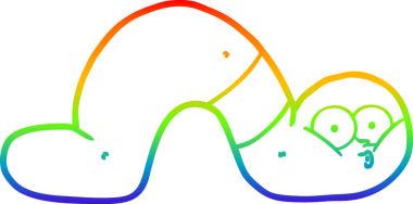 gökkuşağı gradyan çizgi çizimi bir insan tarafından çizilmiş bir solucan