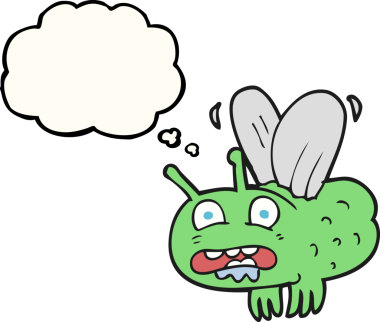 Bir insan tarafından çizilmiş serbest çizim balon karikatür sineği