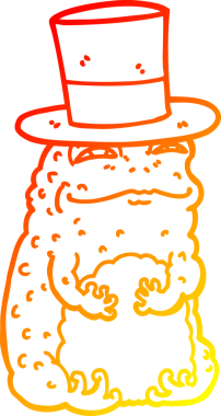 Bir insan tarafından çizilmiş zengin bir kurbağanın sıcak çizgi çizimi