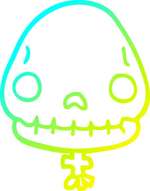 Bir insan tarafından çizilen cadılar bayramı kafatası karikatürü.