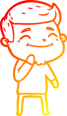 Bir insan tarafından çizilmiş mutlu bir çizgi film karakteri çizimi.