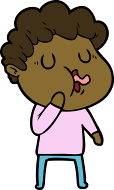 Bir insan tarafından çizilmiş çizgi film şarkıcısı.