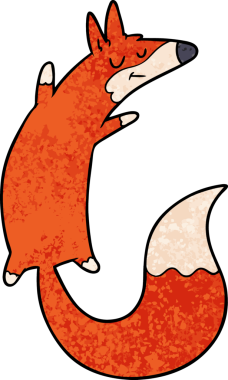 Bir insan tarafından çizilmiş çizgi film zıplayan tilki