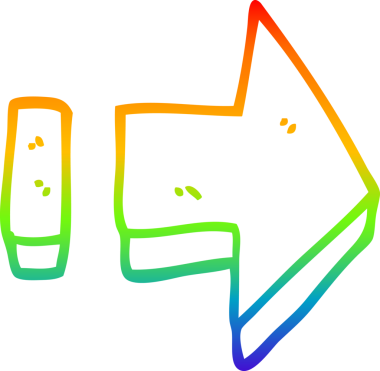 gökkuşağı gradyan çizgi çizimi Bir insan tarafından çizilmiş ok