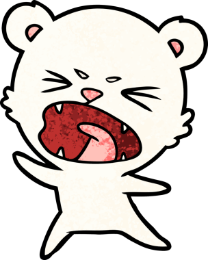 Bir insan tarafından çizilmiş kızgın kutup ayısı çizgi filmi.