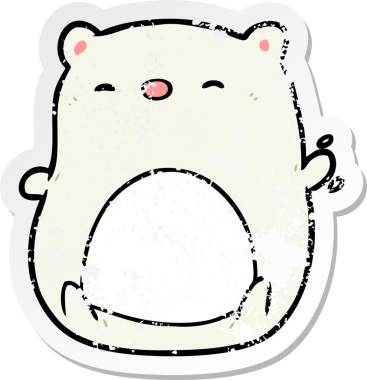 Bir insan tarafından çizilmiş kutup ayısının sıkıntılı çıkartması.