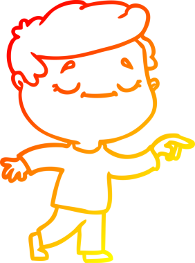 Bir insan tarafından çizilmiş barışçıl bir adamın sıcak çizgi çizimi.