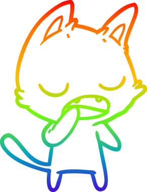 gökkuşağı gradyan çizimi bir insan tarafından çizilmiş konuşan kedi çizgi filmi