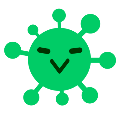 Bir insan tarafından çizilmiş sinsi kuş virüsü.