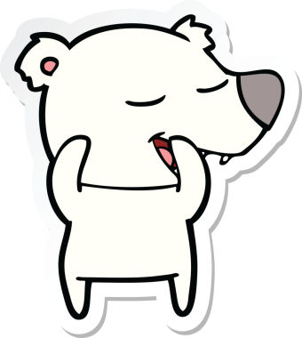 Bir insan tarafından çizilmiş kutup ayısının çıkartması.