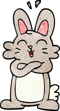 Bir insan tarafından çizilmiş şirin tavşan.