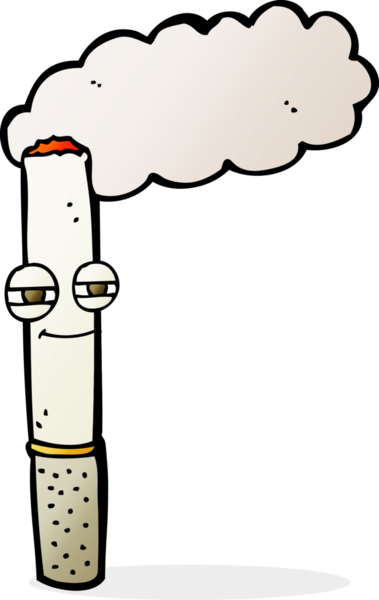 Bir insan tarafından çizilmiş mutlu bir sigara.