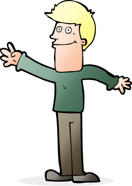 Bir insan tarafından çizilmiş mutlu bir adam.