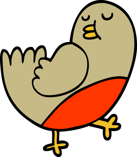 Bir insan tarafından çizilmiş karalama tarzı karikatür noel robini.