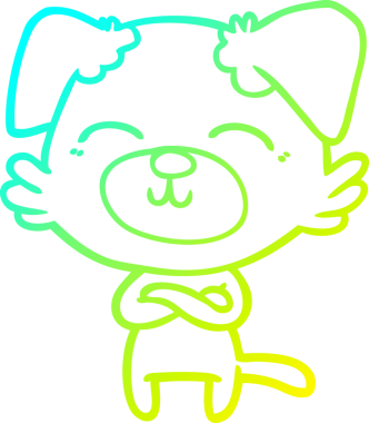 Bir insan tarafından çizilmiş çizgi film köpeğinin soğuk eğik çizgisi.