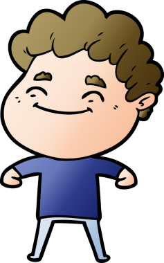 Bir insan tarafından çizilmiş çizgi film dostu bir adam.