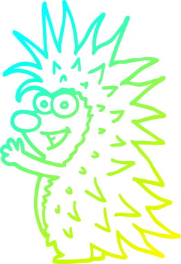 Bir insan tarafından çizilen sivri uçlu kirpinin soğuk gradyan çizimi.