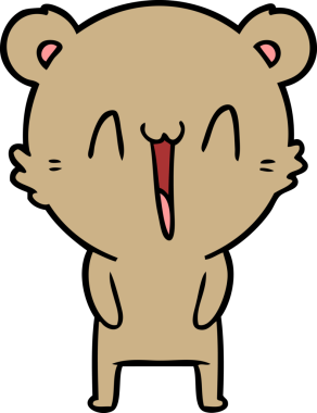 Bir insan tarafından çizilmiş mutlu ayı karikatürü