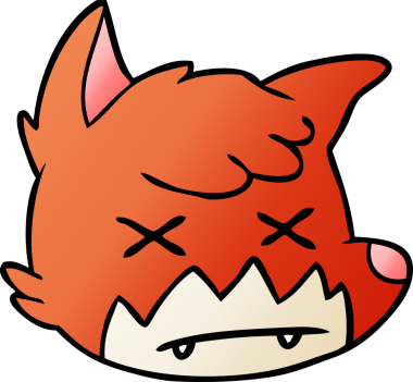 Bir insan tarafından çizilmiş ölü tilki yüzü.