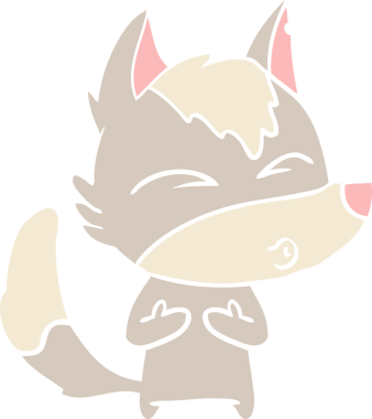 Bir insan tarafından çizilmiş düz renk çizgi film kurt ıslığı.