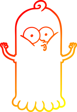 Bir insan tarafından çizilmiş bir çizgi film hayaletinin sıcak çizgi çizimi