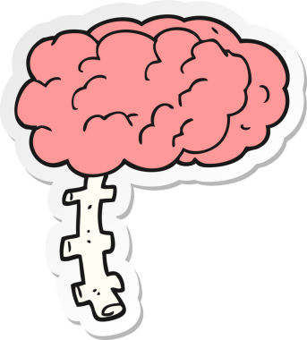 Bir insan tarafından çizilmiş karikatür beyninin çıkartması.