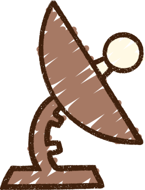 Bir insan tarafından çizilen Radar Tabağı Tebeşiri