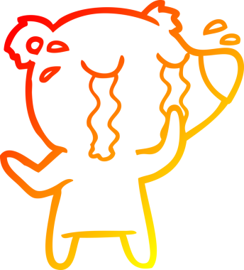 Bir insan tarafından çizilmiş ağlayan kutup ayısının sıcak çizgi çizimi