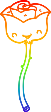 gökkuşağı gradyan çizgi çizimi bir insan tarafından çizilmiş bir gül