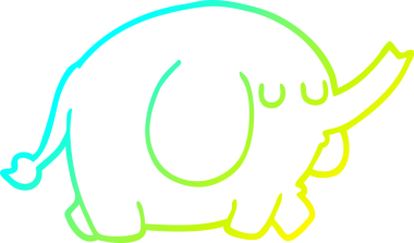 Bir insan tarafından çizilmiş bir karikatür fili çizimi