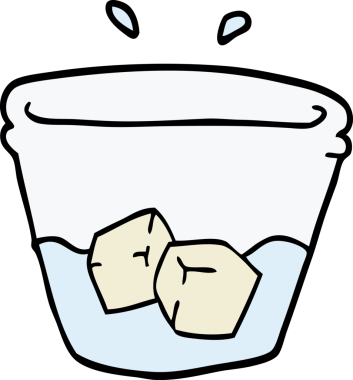 Bir insan tarafından çizilmiş karalama suyu ve buz.