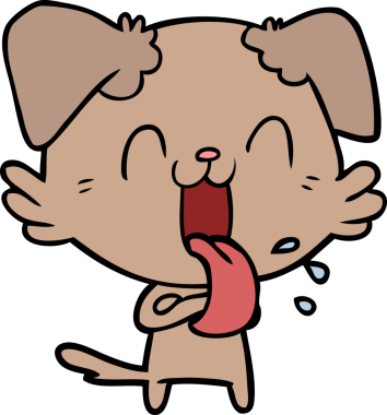 Bir insan tarafından çizilmiş nefes nefese bir köpek.