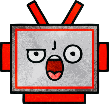 Bir insan tarafından çizilmiş robot kafasının retro grunge dokusu