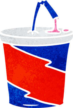 Bir insan tarafından çizilmiş el yapımı fast food karikatürü.