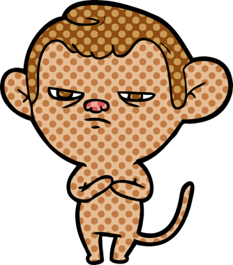 Bir insan tarafından çizilmiş çizgi maymun.