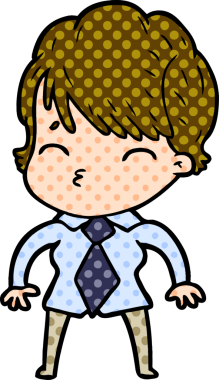 Bir insan tarafından çizilmiş bir çizgi film kadını.