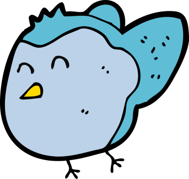 Bir insan tarafından çizilmiş çizgi film kuşu.