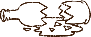 Kırık Şişe Kömürü Bir insan tarafından çizilmiş