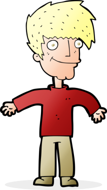 Bir insan tarafından çizilmiş mutlu bir adam.