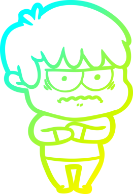 Bir insan tarafından çizilmiş soğuk gradyan çizgi film karakteri.