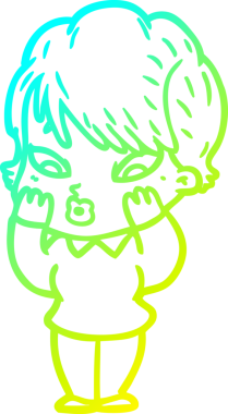 Bir insan tarafından çizilmiş bir karikatür kadın çizimi.