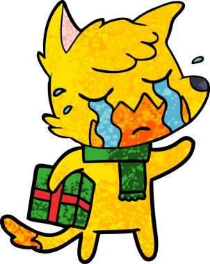 Bir insan tarafından çizilmiş tilki çizgi film karakteri.